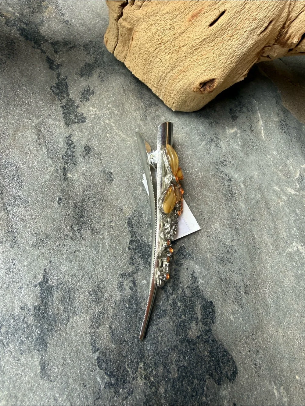 New🌟Anthropologie-Yellow Floral Crystal Hair Barrette